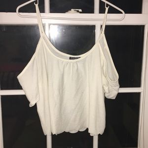 Cream off-shoulder Crop Top
